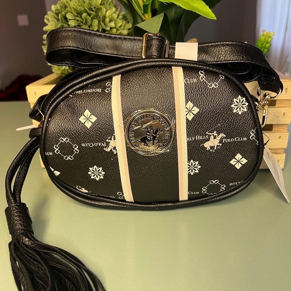 Beverly Hills Polo Black Monogram Crossbody
